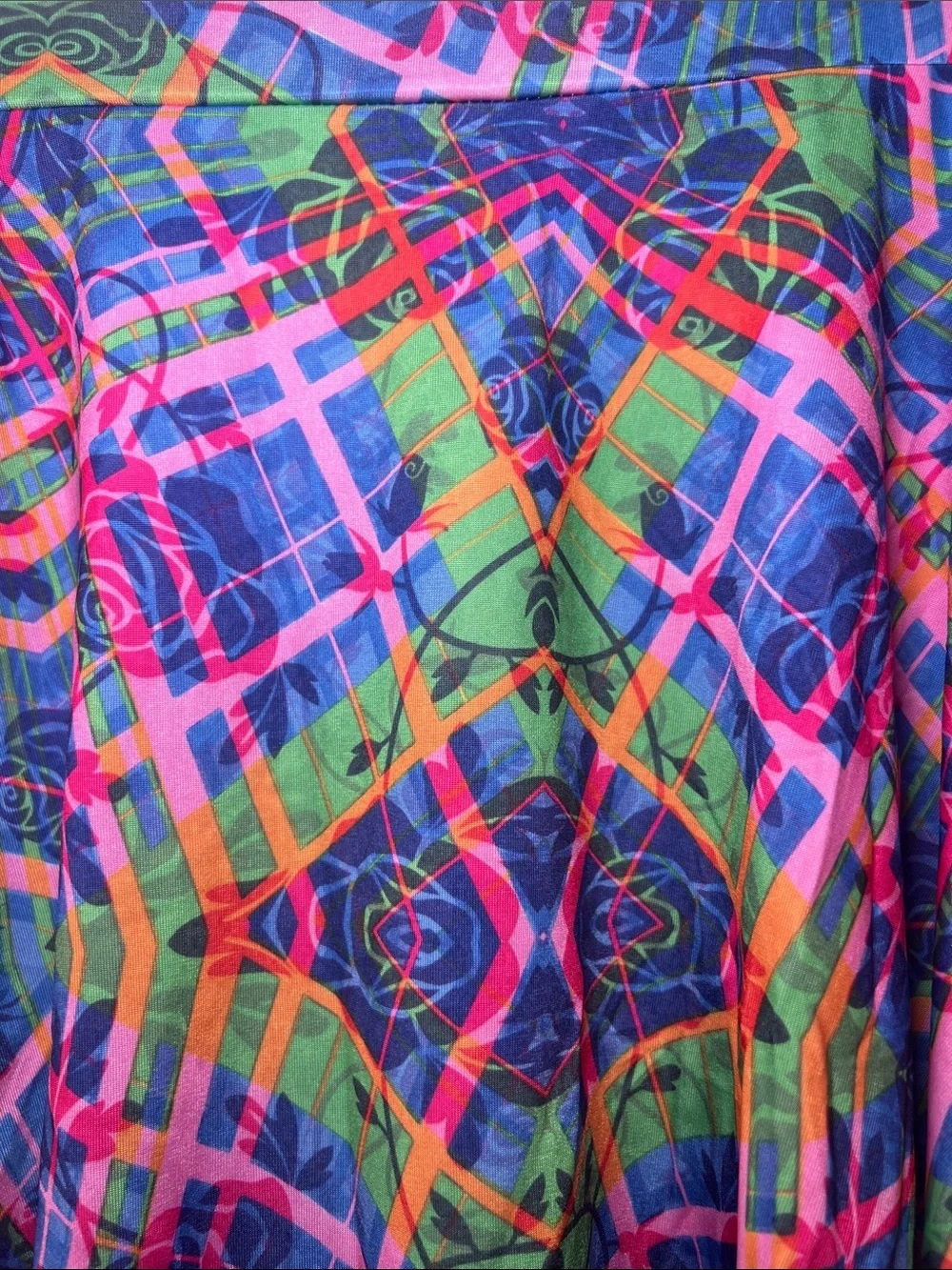 LuLaRoe Kid’s Azure Colorful Geometric & Floral Print Skirt